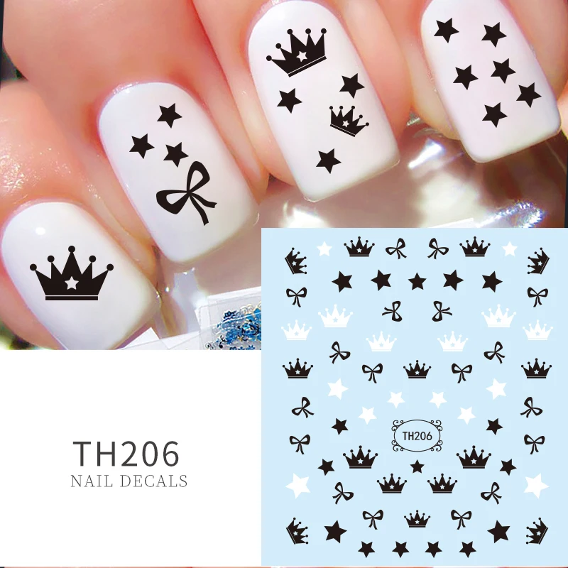 New Fashion Crown Nail Decals Best Price Self Adhesive Nail Sticker Decals