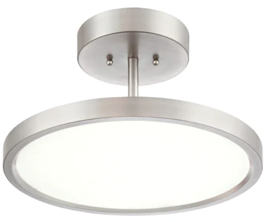 Round Ceiling Light Led 13'  24W Dimmable Semi Flush Mount Round Ceiling Light Led With Chandelier Ceiling Holder