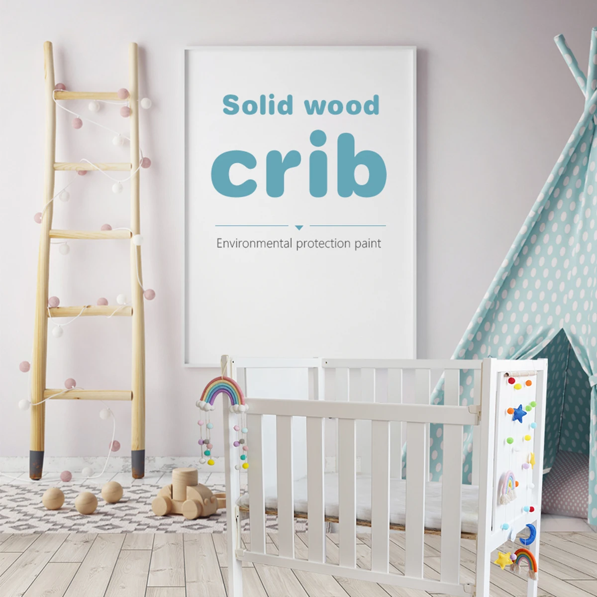 
Westshore Multifunctional White Baby Crib Cot Pine Wood Baby Bed Price Adjustable Wooden Crib Set for Babies Cuna 