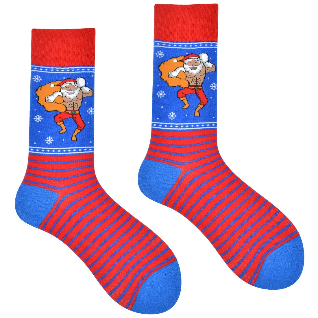 Christmas Cotton Funny Socks Men Santa Claus Elk Crazy Design Sokken Unisex Gift Candy Crew Skateboard Calcetines Hombre