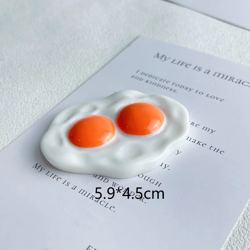 yiwu wintop lovely simulation big fried egg design resin flatback cabochon charms for keyring key chain