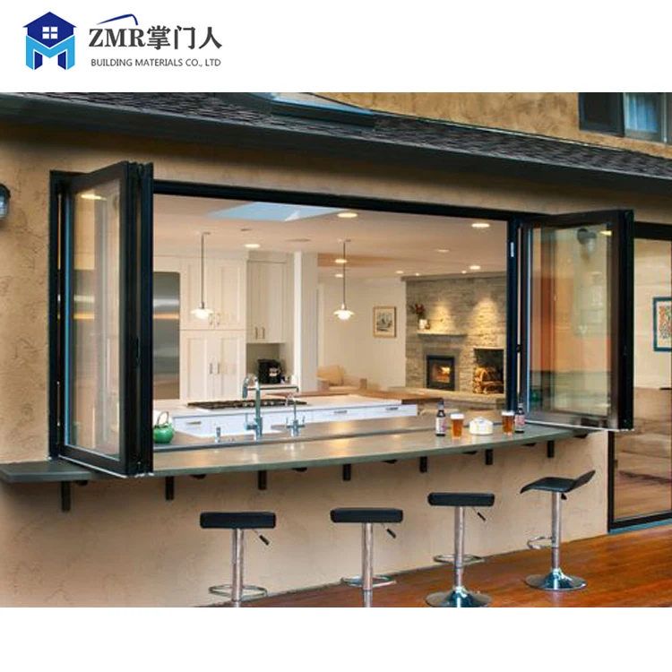 Hot sale aluminium house windows vertical accordion aluminium folding windows