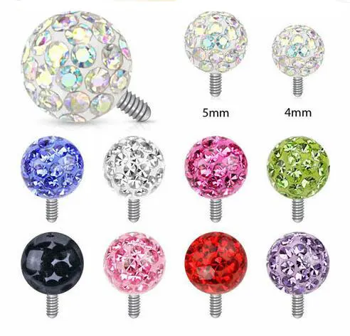 Epoxy Covered Ferido Ball Surgical Steel InternallyThreaded Ball Piercing Jewelry