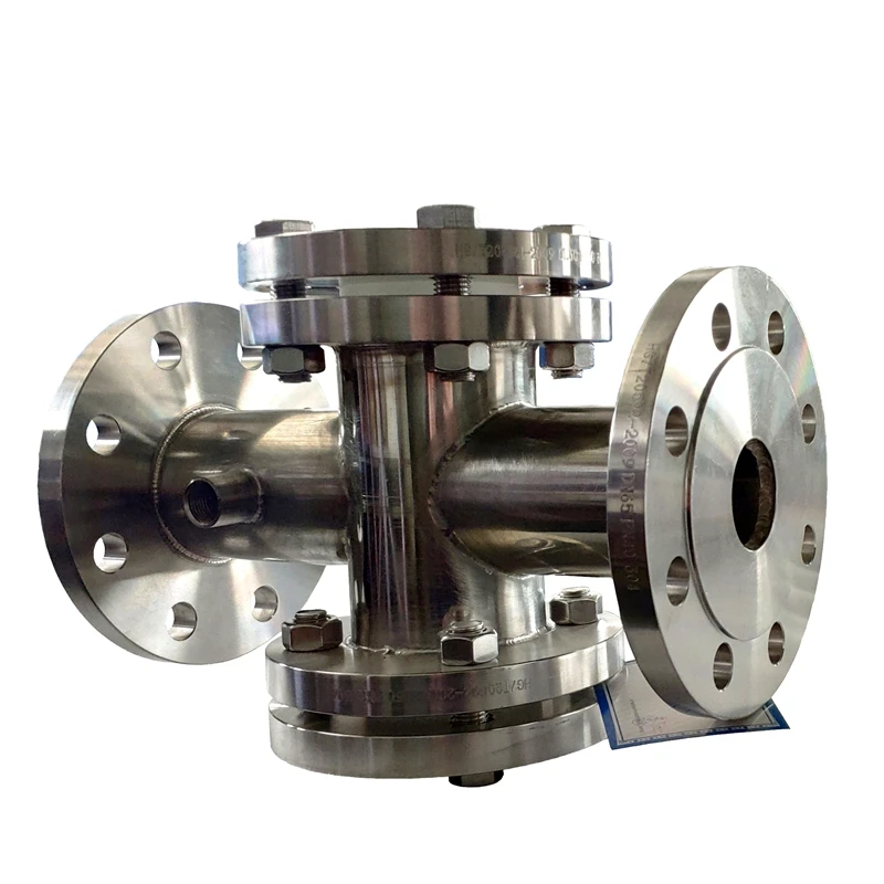 high quality stainless steel water flow indicator Flange Double Window Sight Glass