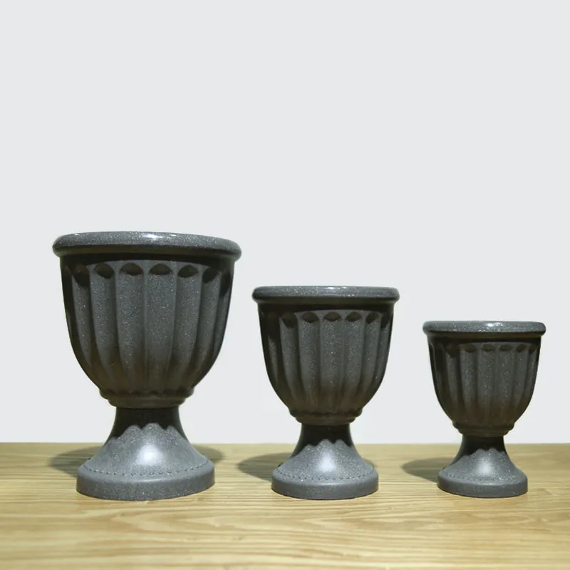 Marble Pattern Art Plants Artificial Potted Plant Roman Flower Pot Container hot plastic flower pot