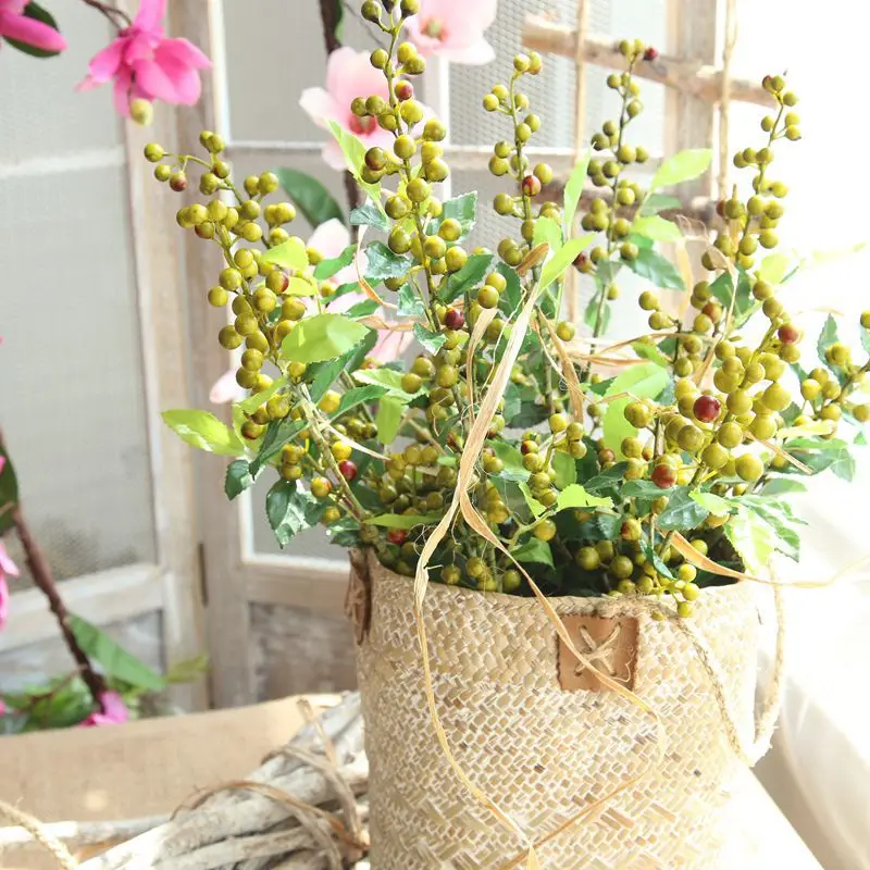 70cm Foam Berries Branches Artificial Flowers Christmas Berry Fruits Red Holly for Home Decor