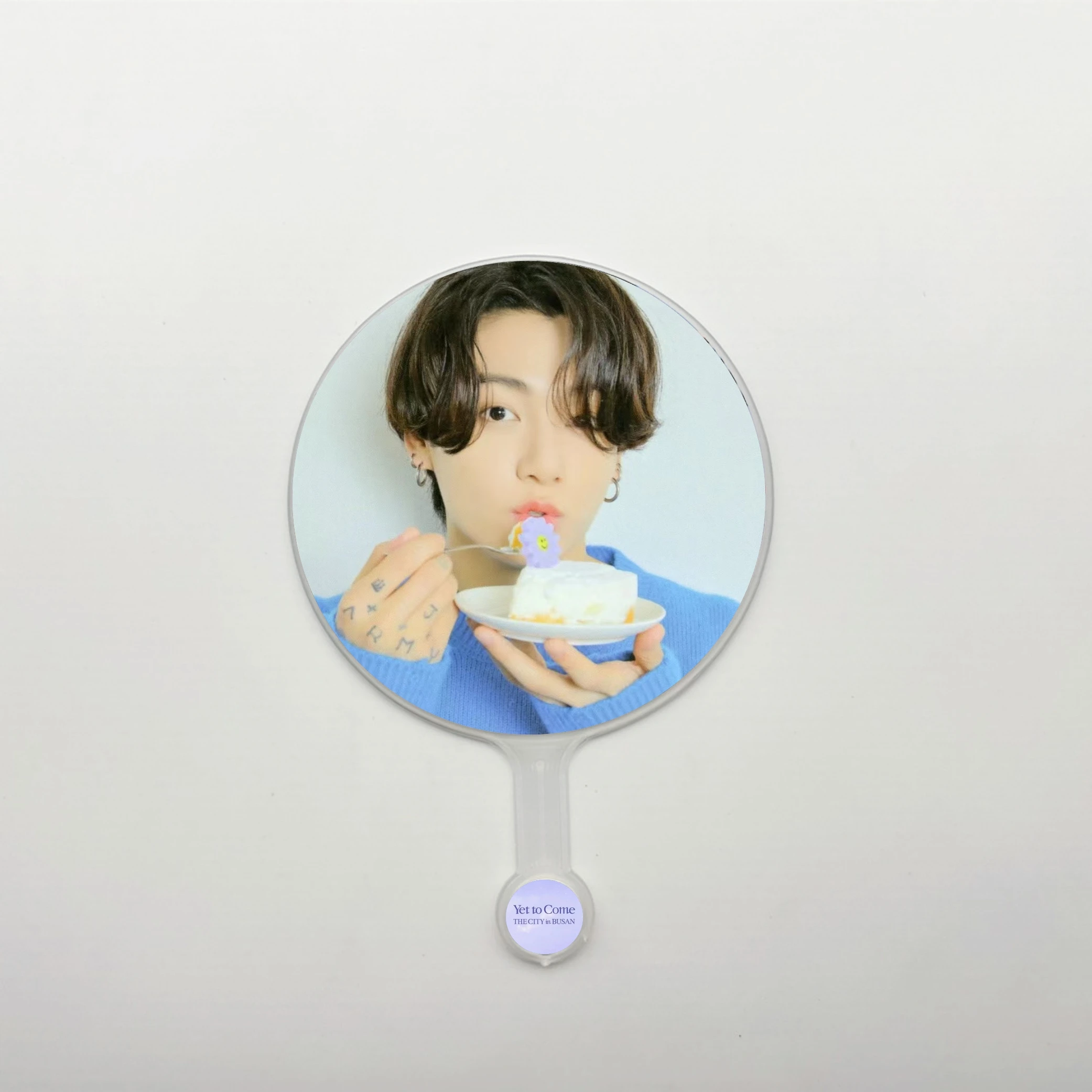 Customized K-POP Idol Star Bangtan Boys Yet To Come In BUSAN Printed Mini Hand Fan Plastic Fan