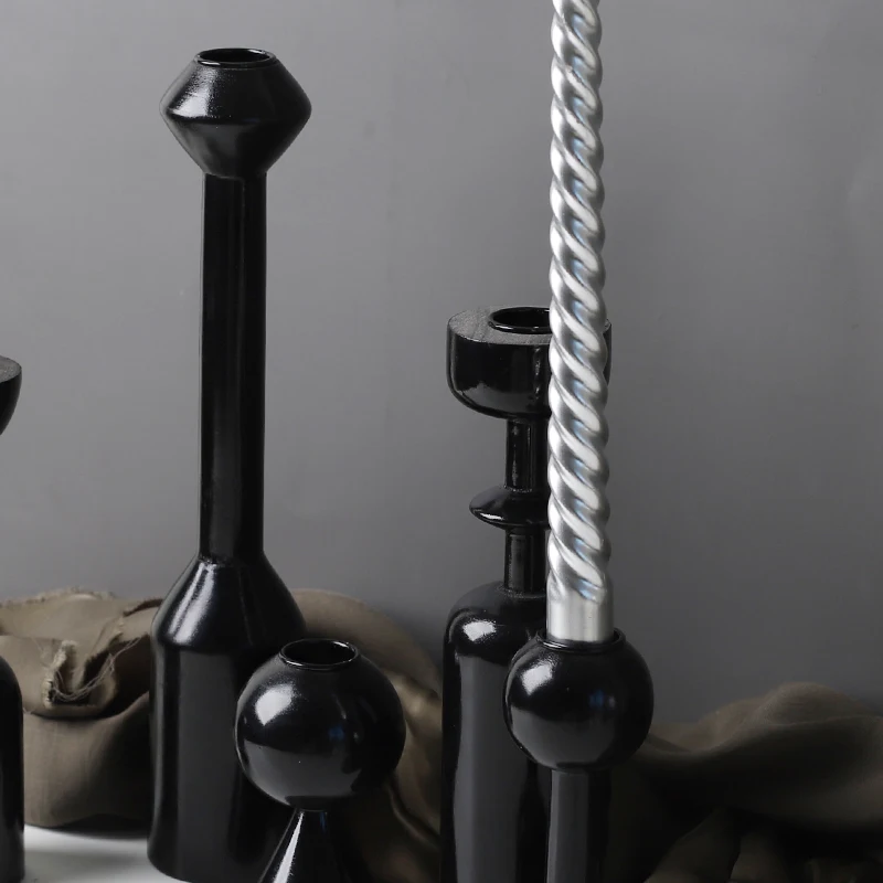 Nordic Classic 4Pcs/Box Thread Cone Candle Romantic Dinner Table Taper Wax Candles Luxury