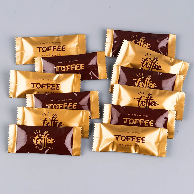 Customized Design Foil Empty Sealable Aluminium Powder Candy Print Heat Sticks Wrappers Nougat Individual Cookie Chocolate Bags