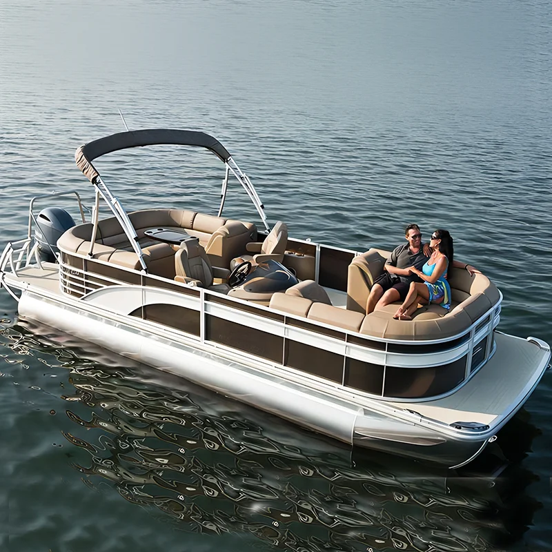 Factory direct sales of the latest boat, the cheapest aluminum pontoon boat with 25 feet and 7.5 meters.