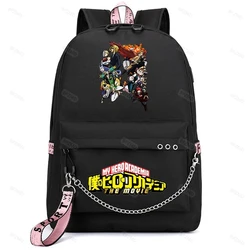 Anime My Hero Academia Student School Bags for Girls Female Laptop Handbag Large Capacity Backpack With USB Charging Travel Bags