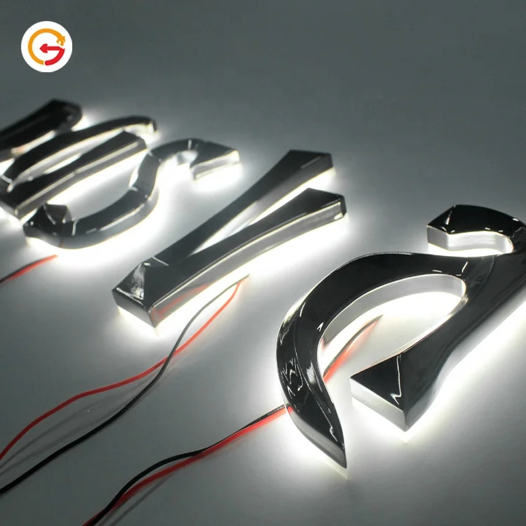 JAGUARSIGN Manufacturer Custom Illuminated 3D Chrome Letters & Numbers Company Back Light Chrome Letreros Luminosos