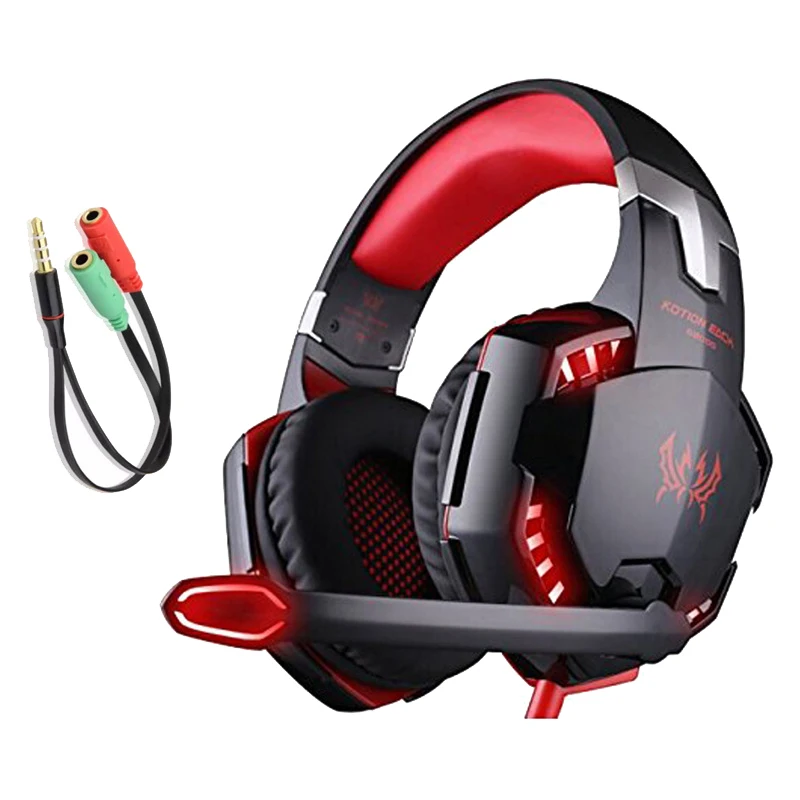 3,5 мм RGB световая игровая гарнитура для ПК Проводные геймерские наушники стерео звуковые гарнитуры с микрофоном для Xbox,PS4