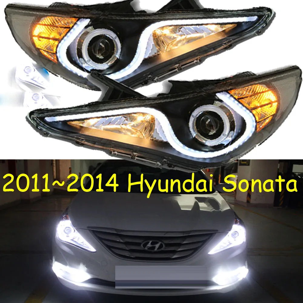 Автомобильный бампер sonata фары для 2011 ~ 2014y Hyundai sonata фар HID ксеноновая лампа автомобильные аксессуары sonata дневной свет