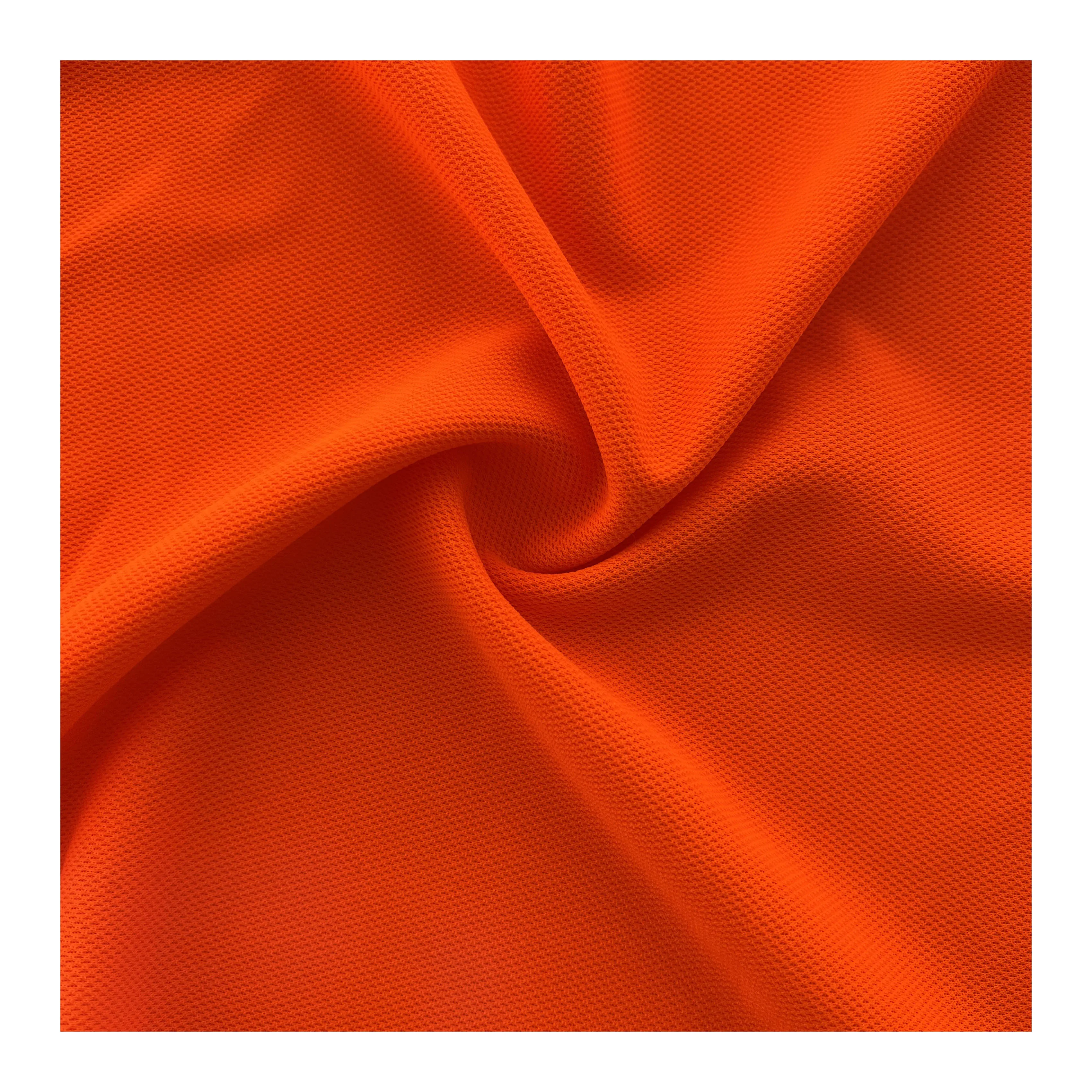 Popular Breathable Sportswear Double Pique Mesh Fluorescent Polyester Fabric