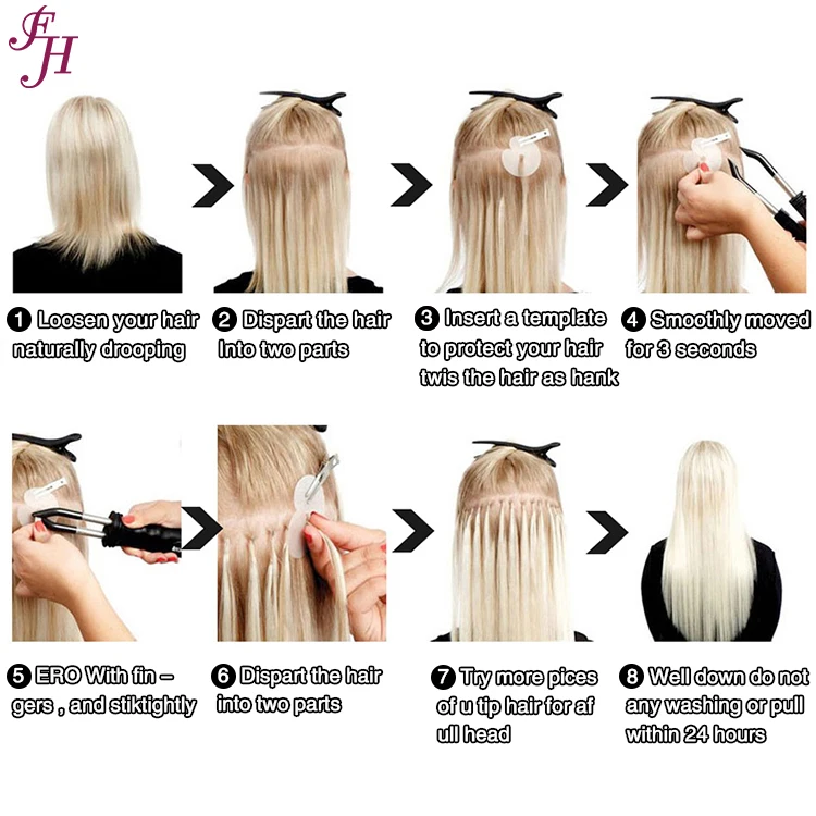 FH U Tip Hair Extension 24 Inch Sale 100% Keratin U Tip Hair Extensions Human Hair Brazilian