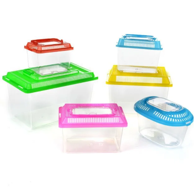Plastic Turtle Fish Tank Reptile Feeding Pet Box Transport Portable Fish Tank
