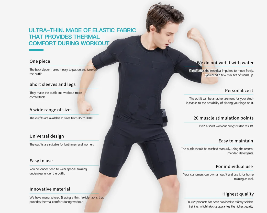 EMS fitness suit, EMS  body shape dress,wireless EMS system