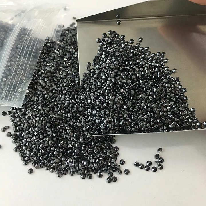 SICGEM Super Black Moissanite Stone Loose Round Brilliant Melee Moissanite 1.2mm 1.8mm Small Size Moissanite Loose Diamond