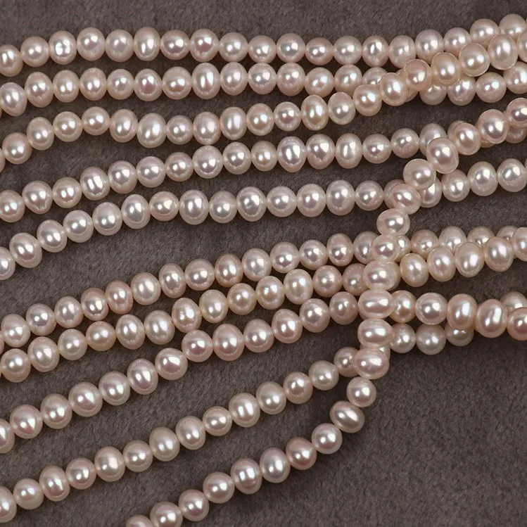
3-3.5mm punch strong light white powder natural fresh water pearls loose beads semi-finished naked pearls 