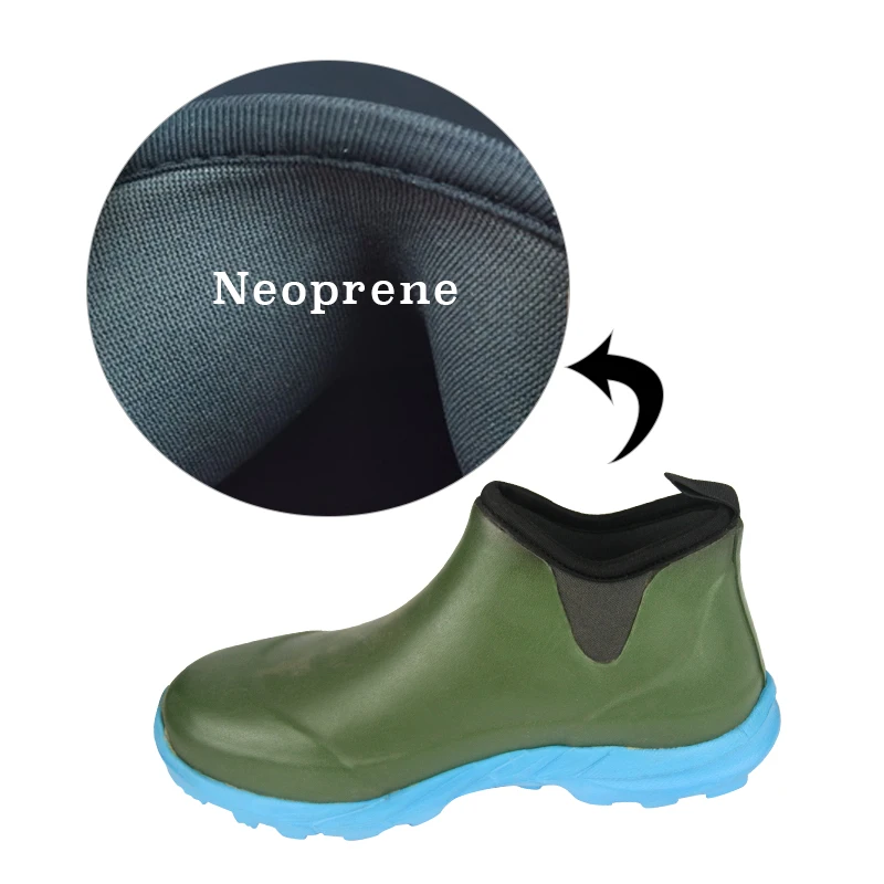 EVA Sole Waterproof Wellington Ankle Rubber Garden Shoes Chelsea Rain Boots for Ladies