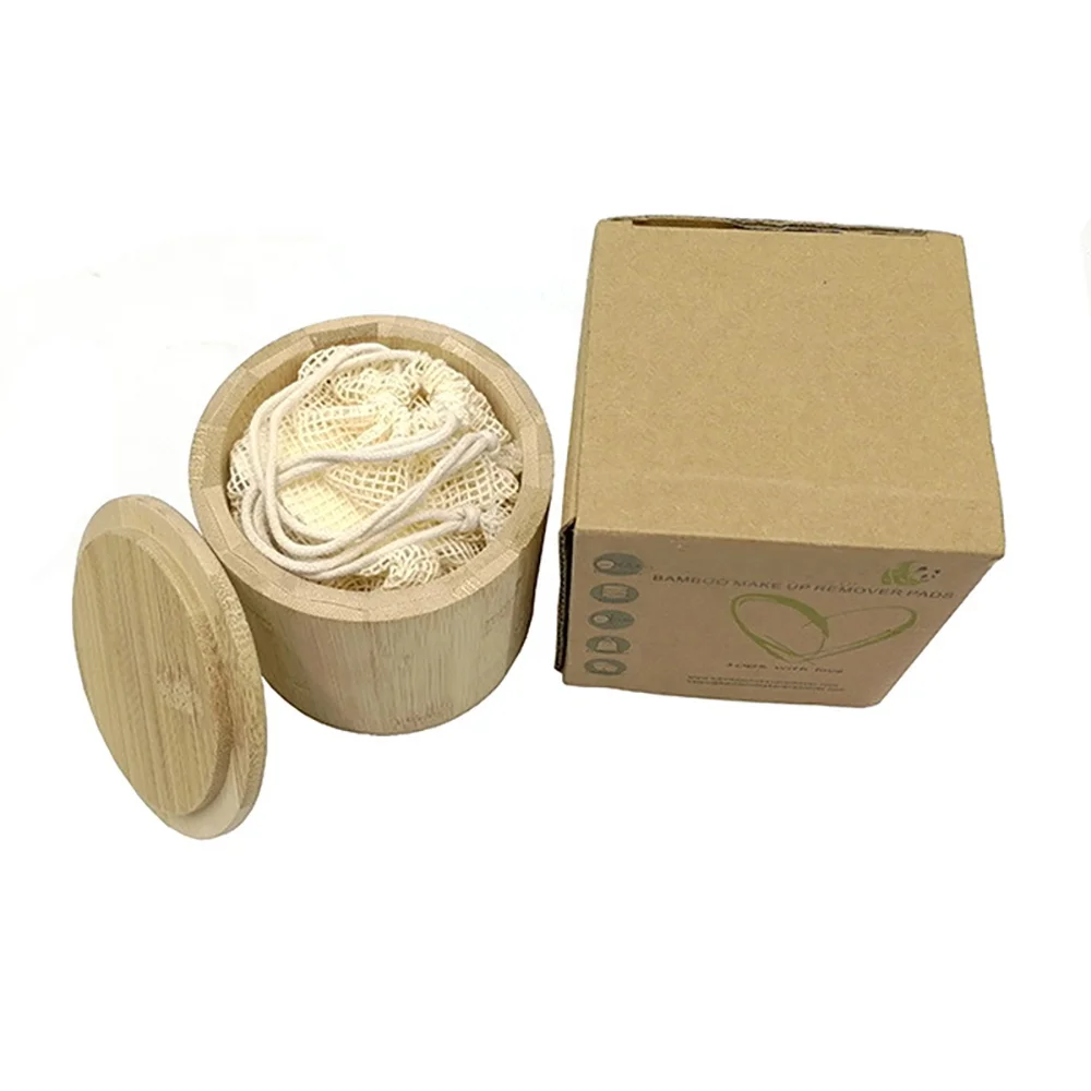 Лидер продаж Amazon, стильные многоразовые бамбуковые прокладки для снятия макияжа, очищающее средство для лица, бамбуковые прокладки для снятия макияжа, многоразовые ватные прокладки