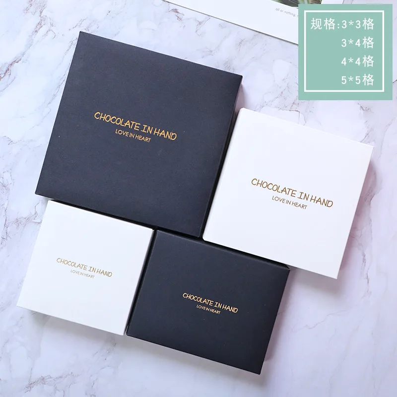 handmade paper white packaging 6-9-12-16pcs insert chocolate box