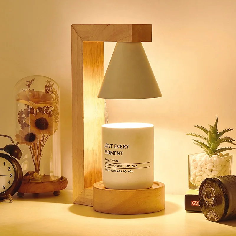 2022 newest wooden luxury aromatherapy night lamp candle warmer electric lamp wax melt burners