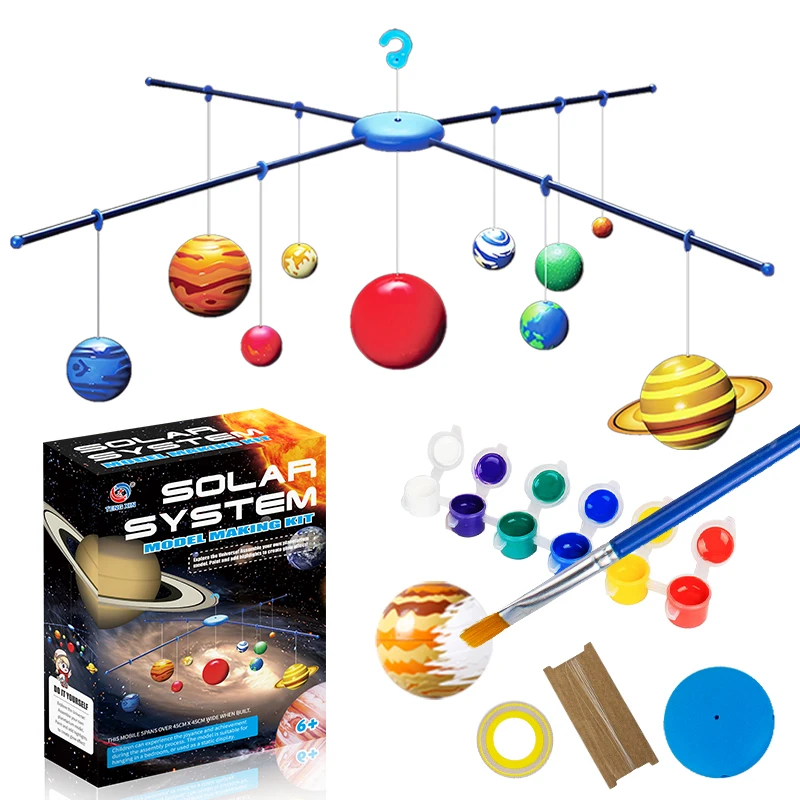 Latest School Astronomy Teaching Aid Planet Science Toys Diy Hangable Solar System Model for Kids
