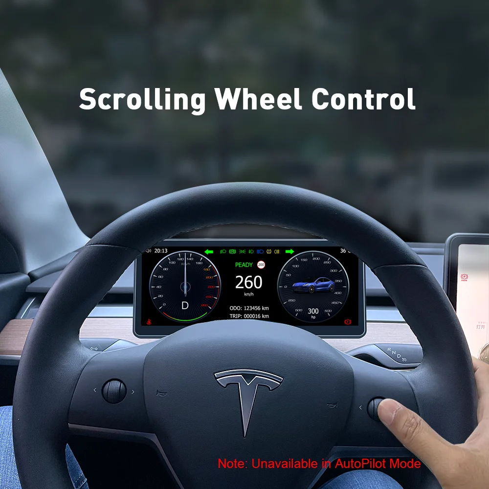 8.8 inch IPS Screen Car LCD Dashboard Panel Car Instrument Cluster For Tesla Model 3/Y Multifunction Car Digital Speedometer