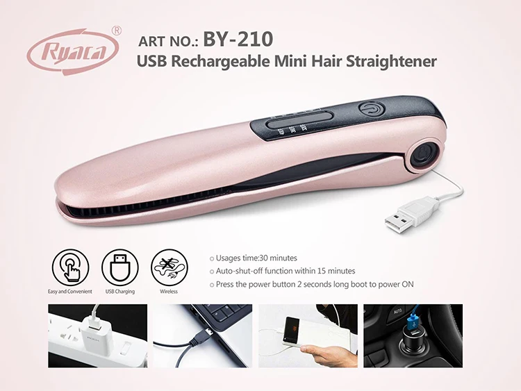 Профессиональный портативный мини USB беспроводной выпрямитель для волос