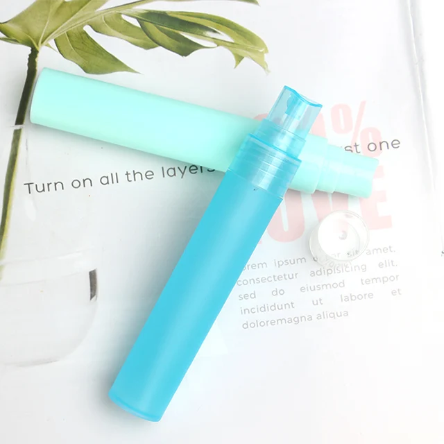 Empty Frosted Coloured Mini Small Pocket PP Plastic Pen Type Refill Fine Mist Spray Perfume Bottle 20ml