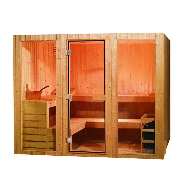 Black Friday Hot Sale Dubai Solid Wood 2 Person Sauna Traditional Dry Steam Outdoor Sauna And Steam Room Steam Sauna For Sale