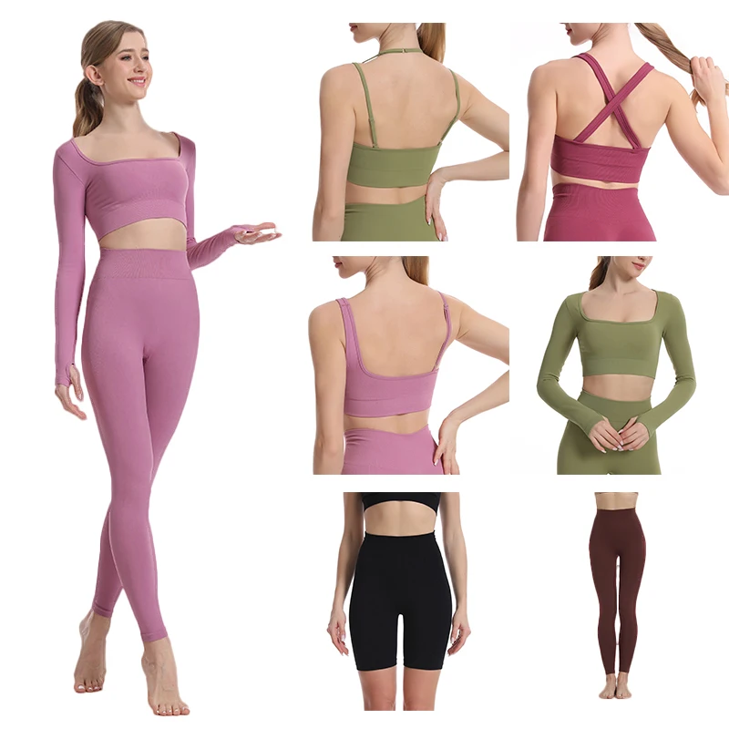 Seamless Outdoor Sports Yoga Suit Advanced Feeling Naked Feeling No Trace Yoga Suit Women Gym Fitness Yoga Sets