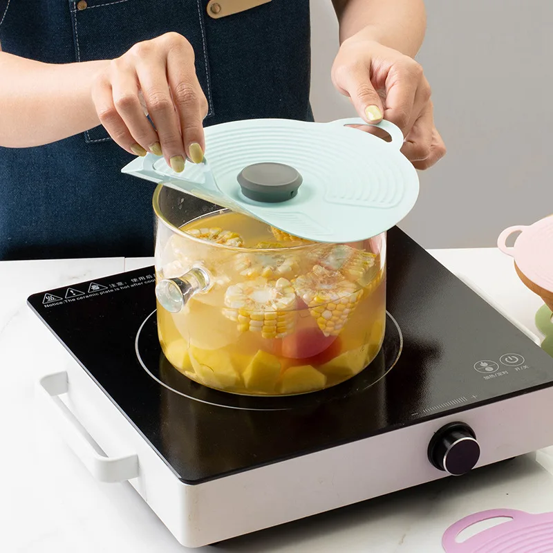 2023 New Arrivals Food Grade Silicone Pot Cup Cover Suction Kitchen Silicone Lid For Bowls