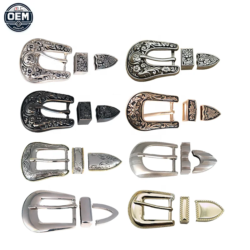 OEM Custom Service Vintage Cowboy Custom Belt Buckle Logo Metal Custom Belt Buckles Belts Accessories Pin Buckle set
