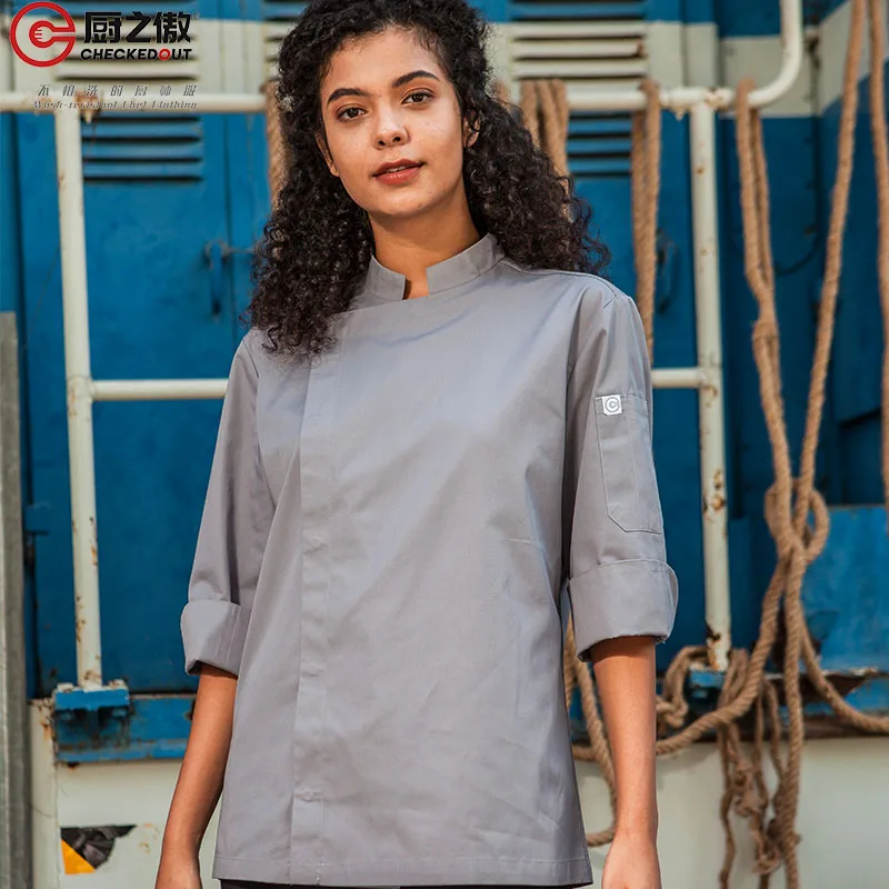 CHECKEDOUT classic fashion style kitchen wear work uniform chef clothing for hotel and restaurant
