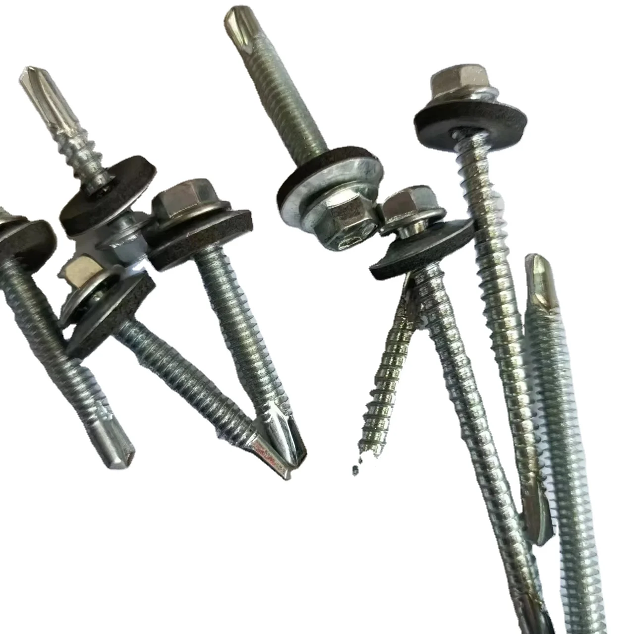 hot sale  hex self drilling roofing screws with washer white zinc plated wood galvanized screws