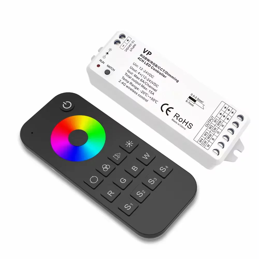 Skydance RT4 RGB/RGBW 1 zone RF2.4g switch smart home lighting touch wheel RF Remote Controller