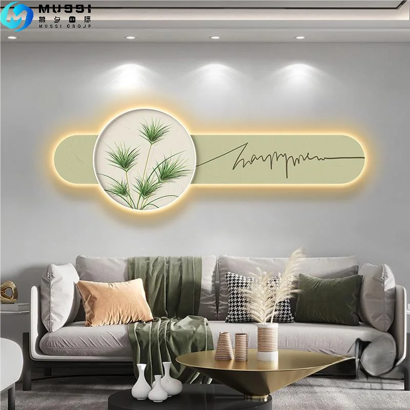 Cream wind tulip high sense flower decorative painting Crystal porcelain painting wall art LED light painting home decoration