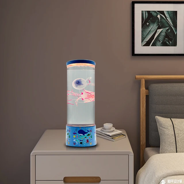 Different patterns of sea world color changing LED jellyfish lamp table lamps.