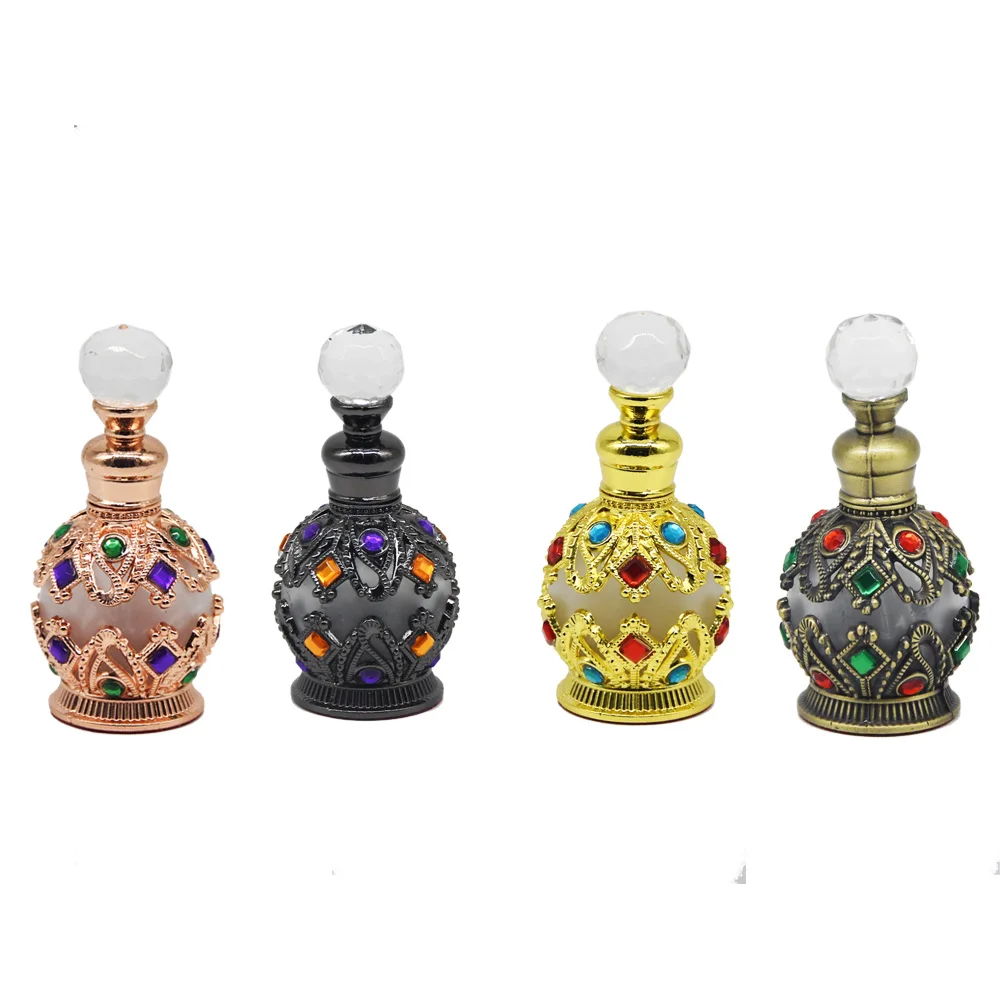 10ml Wholesale Arabian Metal Perfume Bottle Essential Oil Bottles Refillable Bottles Container Decoration Gifts