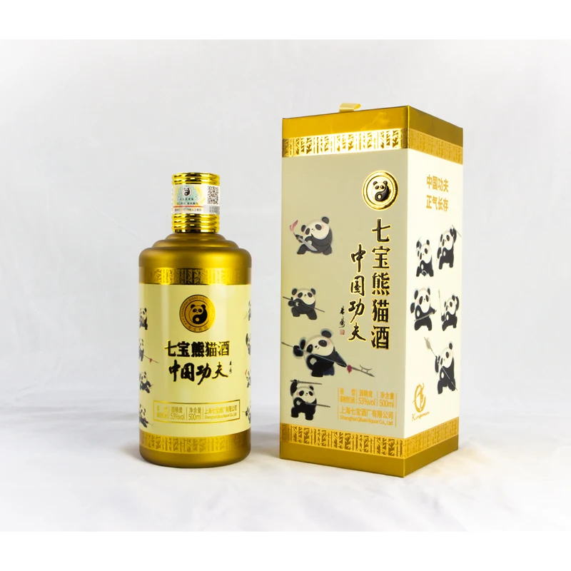 2024 Manufacturer Directly Sells Local Brand Chinese Qibao Panda Kungfu Road Liquor 500ml Liquor