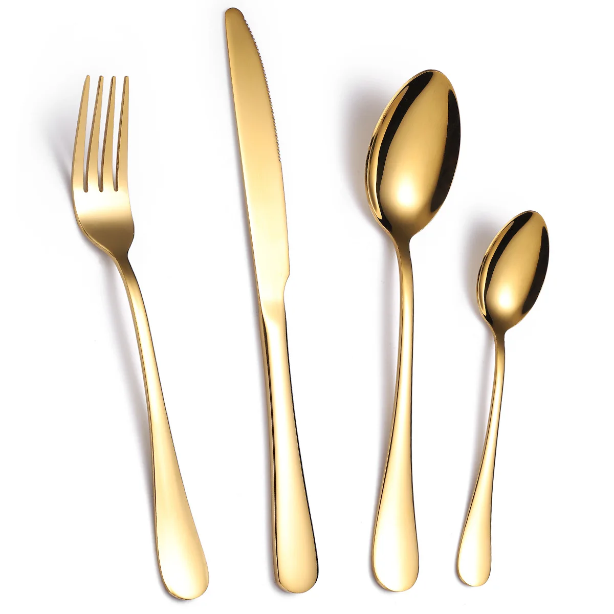New Arrival Stainless Steel Golden Cutlery Sets High Mirror Polish Hotel Cutlery Flatware Set Cutlery Sets 24pcs With Wooden Box