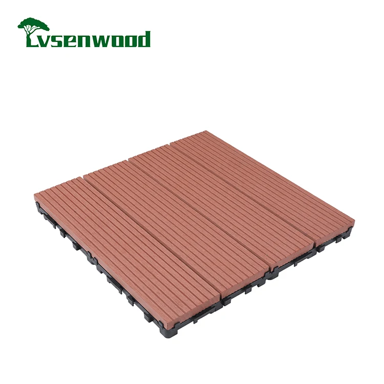 Factory Directly Sell Wpc Decking Tile 30X30 Wooden Floor Plank DIY Wpc Decking Floor Covering
