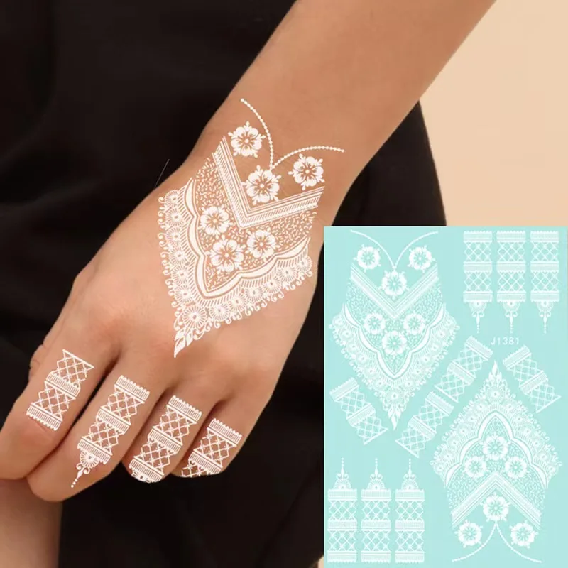 Free Sample Henna Mehendi Tattoo Instant Tattoos Bridal Temporary Henna Tattoos Henna Hand Sticker Mandala Lace Wedding Sticker