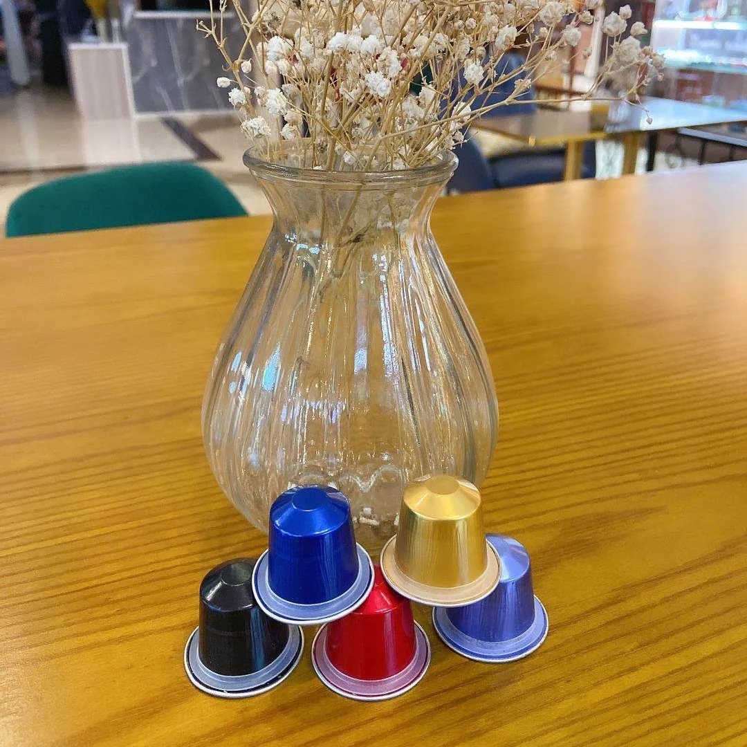 Empty Compatible Muti-color Capsules With Foil Lid Custom Logo 37 MM Aluminum Foil Lid Coffee Capsule Lid