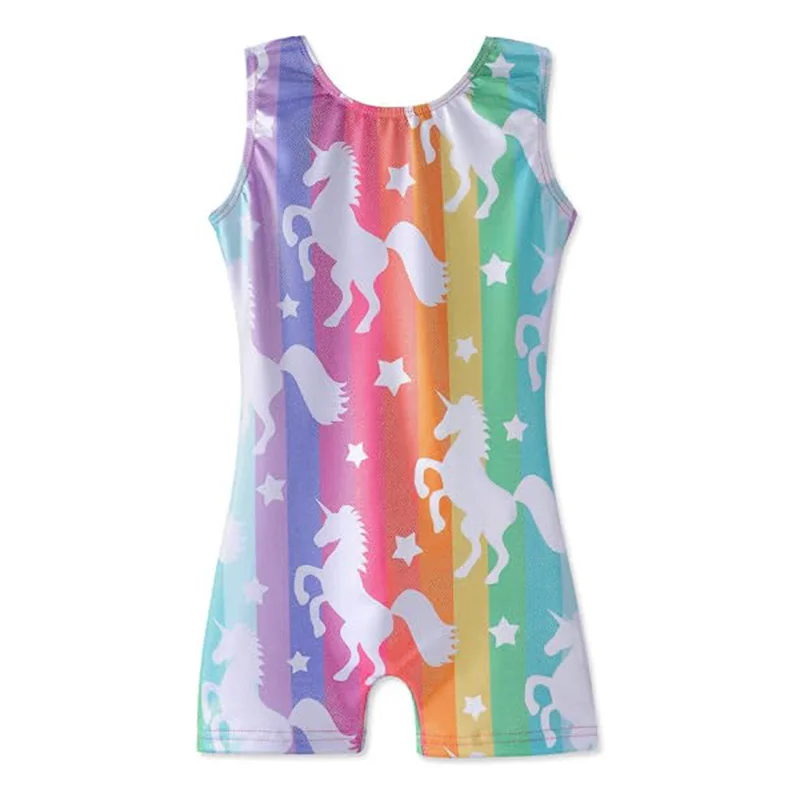 Kapeisha Training Dancewear Girls Dance Clothing 3D Printing Mystique Fabric Performance Wear Shiny Gymnastics Leotard For Girls