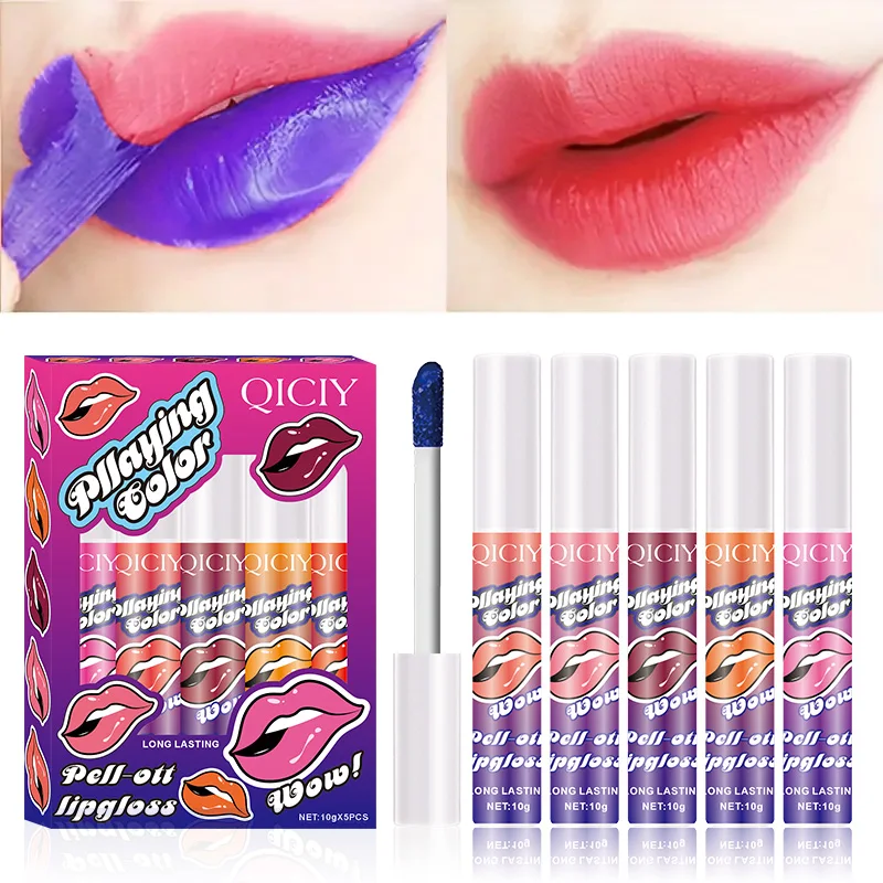 Wholesale Julystar Lip Stain 6 Colors High Pigment Waterproof Long Lasting Non Smudging Hide Lip Lines Matte Peel Off Lip Tint