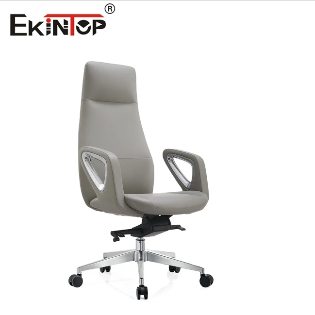 Ekintop Luxury Visitor Chair Leather Home Office Chair Executive Ergonomic White Office Visitor Chairs with Lumbar Support
